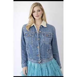 Vintage Sherpa Lined Women's Jacket Jones Jeans Petite Made in USA RN54050‎ EUC